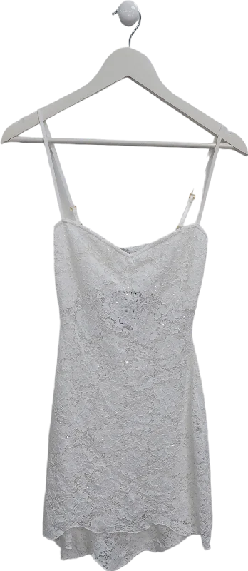 SLA the label White Sequin Lace Dress UK XS