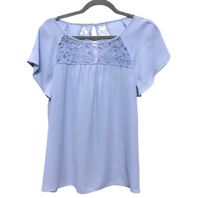 Blouse Short Sleeve By Maeve In Blue, Size: 10