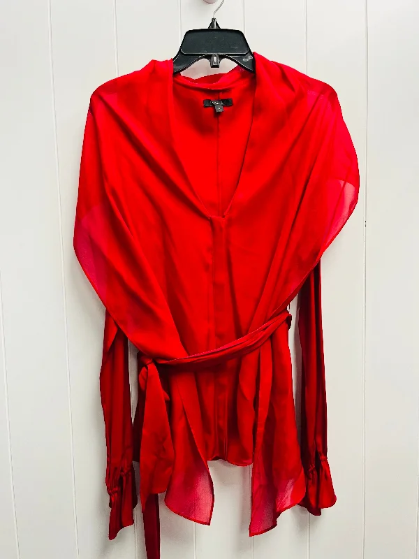 Blouse Long Sleeve By Rachel Zoe In Red, Size: 6