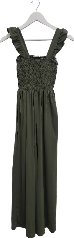 FS Collection Green Frill Detail Strappy Jumpsuit UK 8