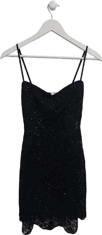 SLA the label Black Sequin Lace Dress UK XS