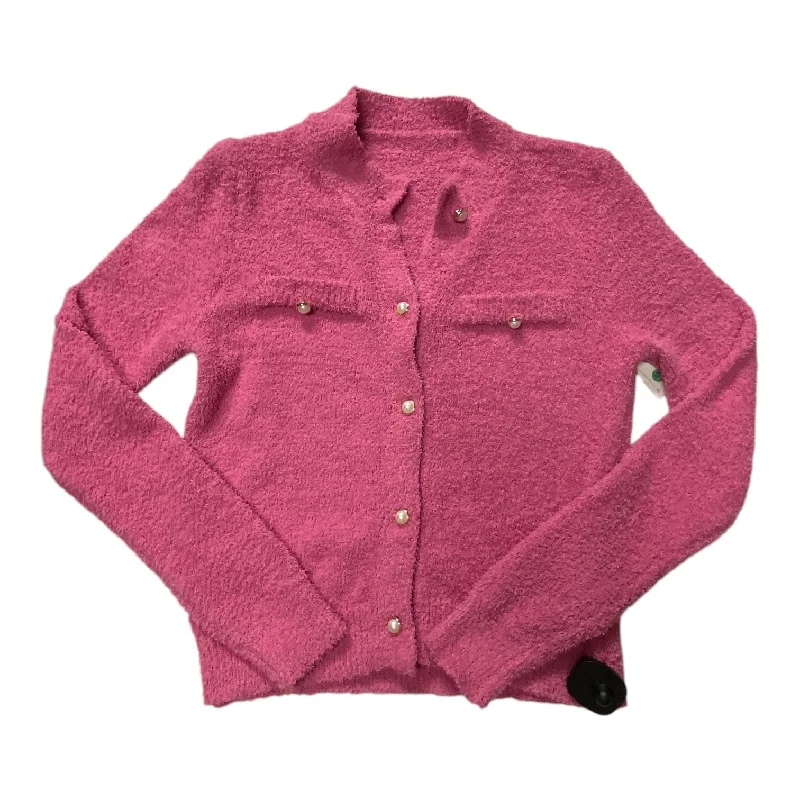 Sweater Cardigan By Shein In Pink, Size: S