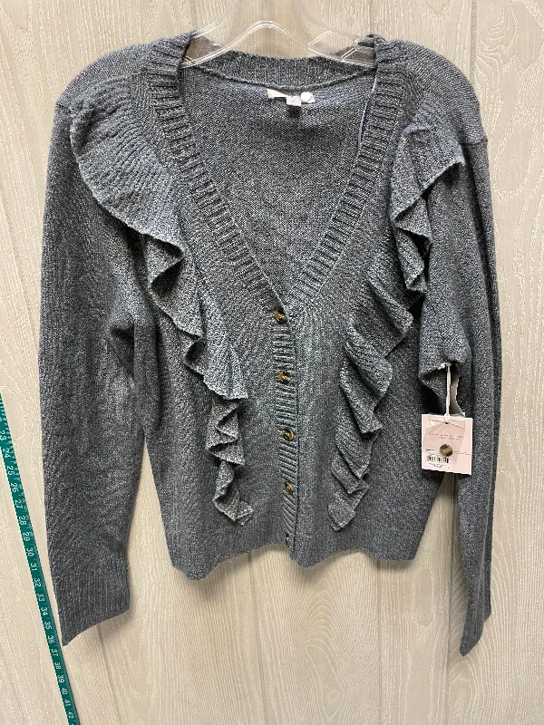 Sweater Cardigan By Lc Lauren Conrad In Grey, Size: L