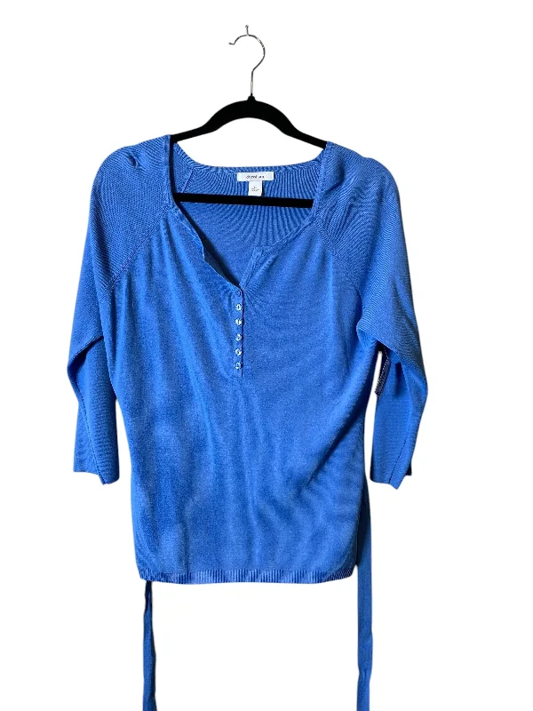 Blouse Long Sleeve By Dressbarn In Blue, Size: Xl