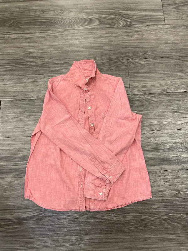 Blouse Long Sleeve By Old Navy In Pink, Size: M