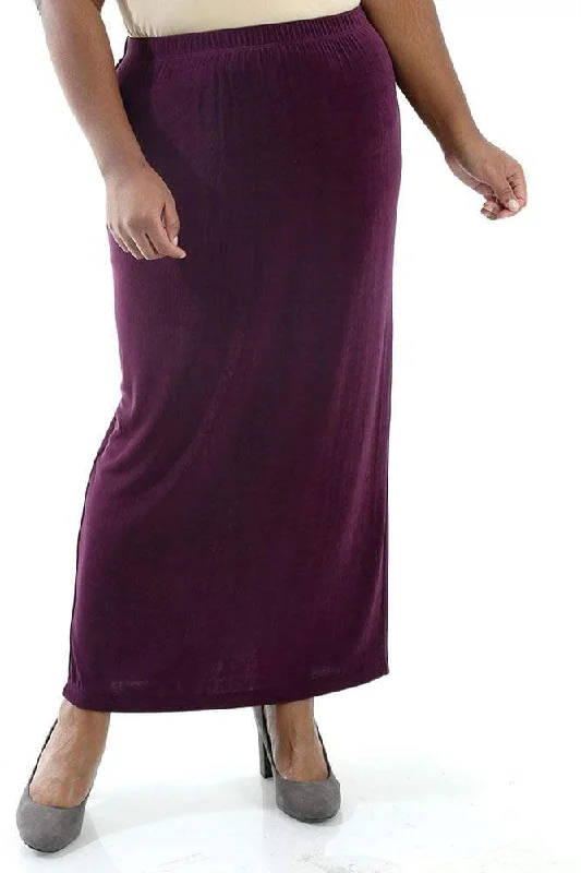 Vikki Vi Classic Boysenberry Straight Maxi Skirt