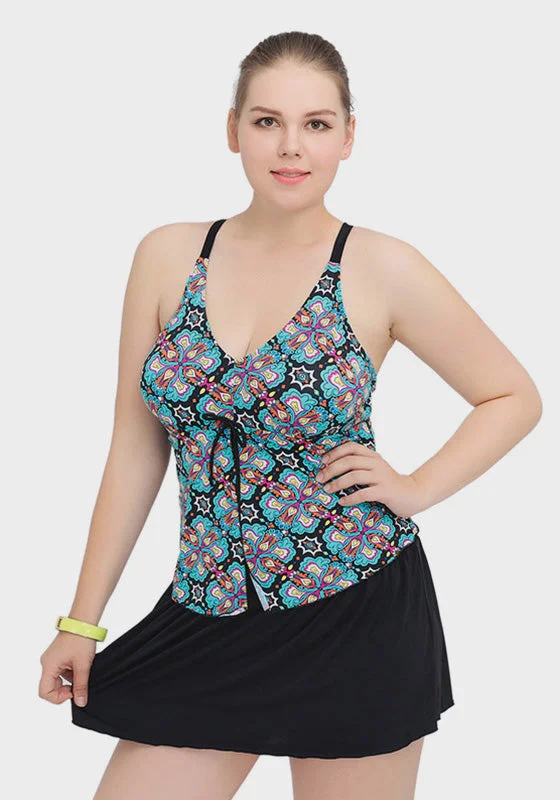 Serene Plus Size Retro Swim Dress