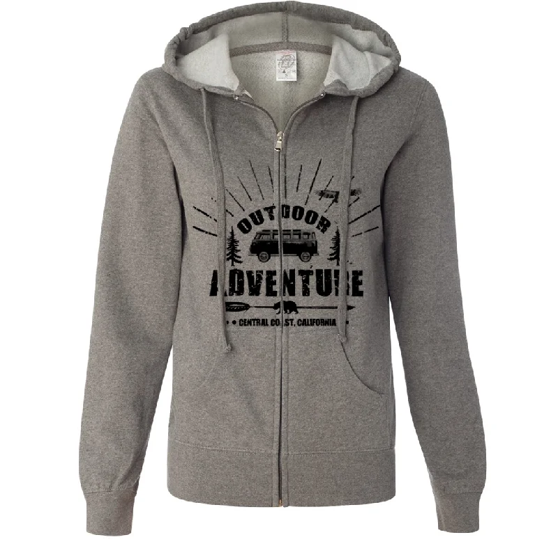 California Outdoor Adventure Ladies Lightweight Fitted Zip-Up Hoodie