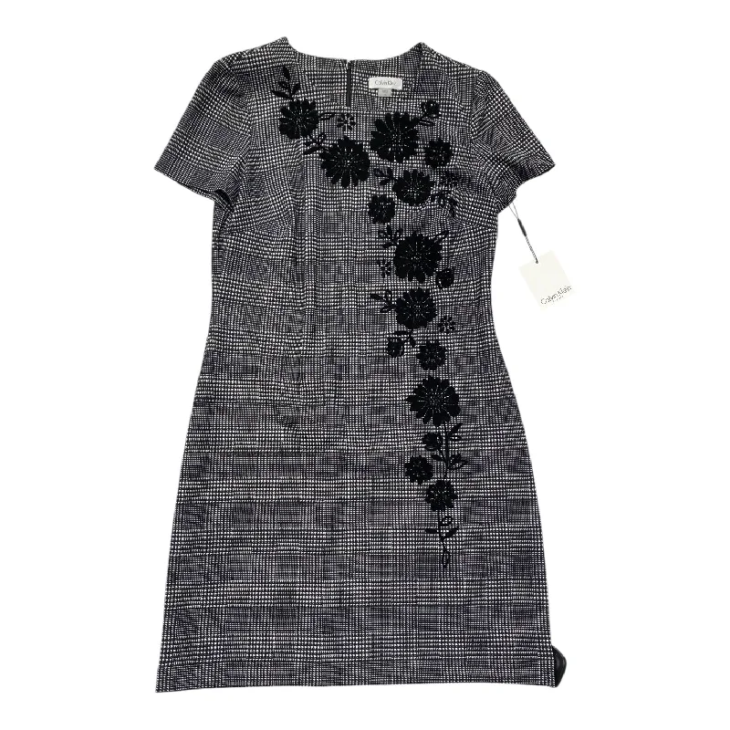 Dress Casual Midi By Calvin Klein In Black & White, Size: 10