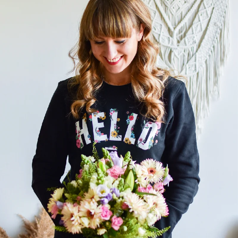 Navy Floral Hello Sweatshirt