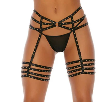 Studded Garter Belt Gold