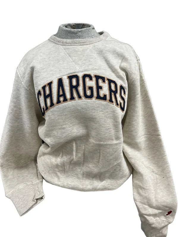 Women's Sweatshirt grey, navy/gold patch Chargers