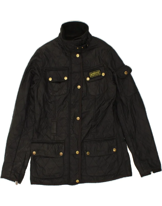 BARBOUR Womens Quilted Jacket UK 8 Small  Black