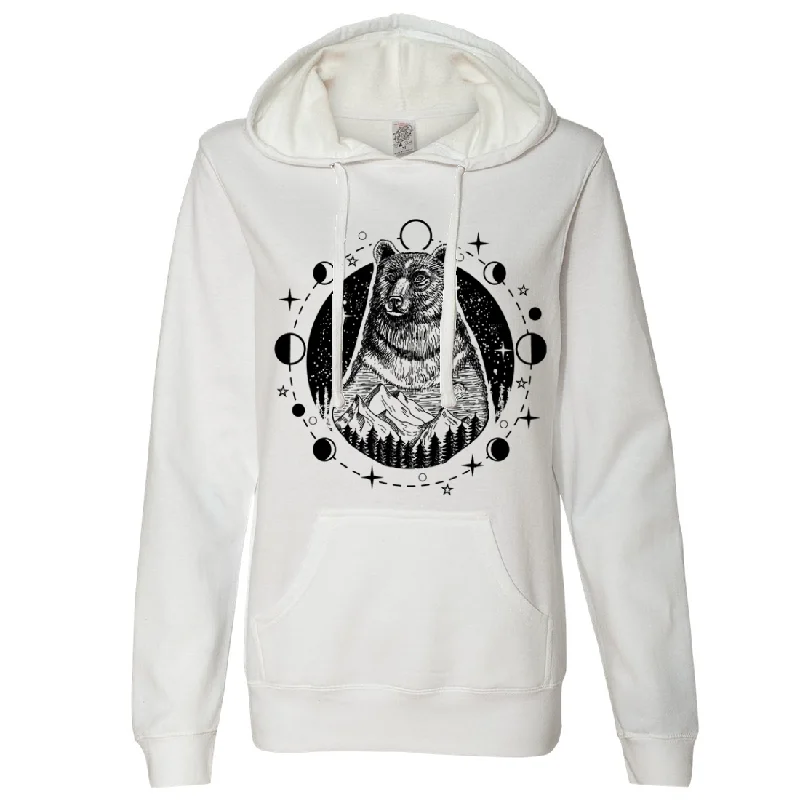 Psychic Moon Forest Grizzly Ladies Lightweight Fitted Hoodie