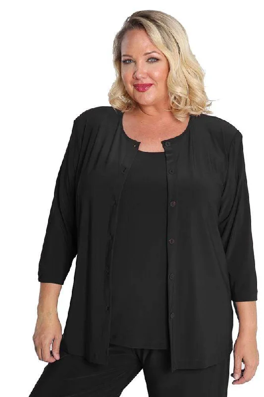 Vikki Vi Jersey Black Cardigan