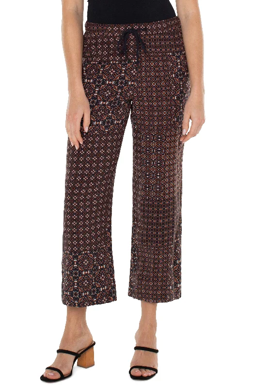 PULL ON WIDE LEG CROP TROUSER