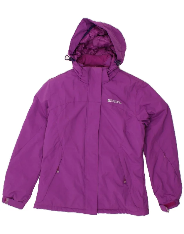 MOUNTAIN WAREHOUSE Womens Hooded Windbreaker Jacket UK 8 Small Purple