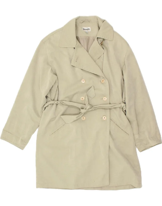 VINTAGE Womens Trench Coat UK 16 Large Beige Polyester