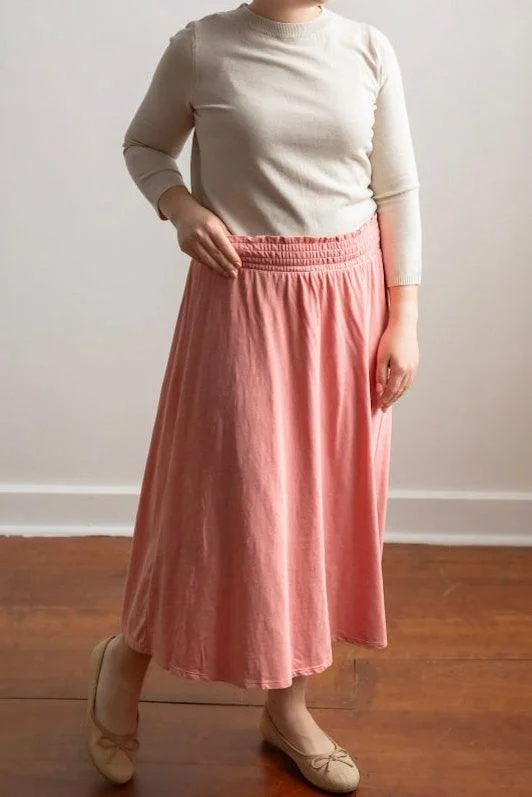 Lilith Smocked Waist Midi Skirt in Rosette - FINAL SALE