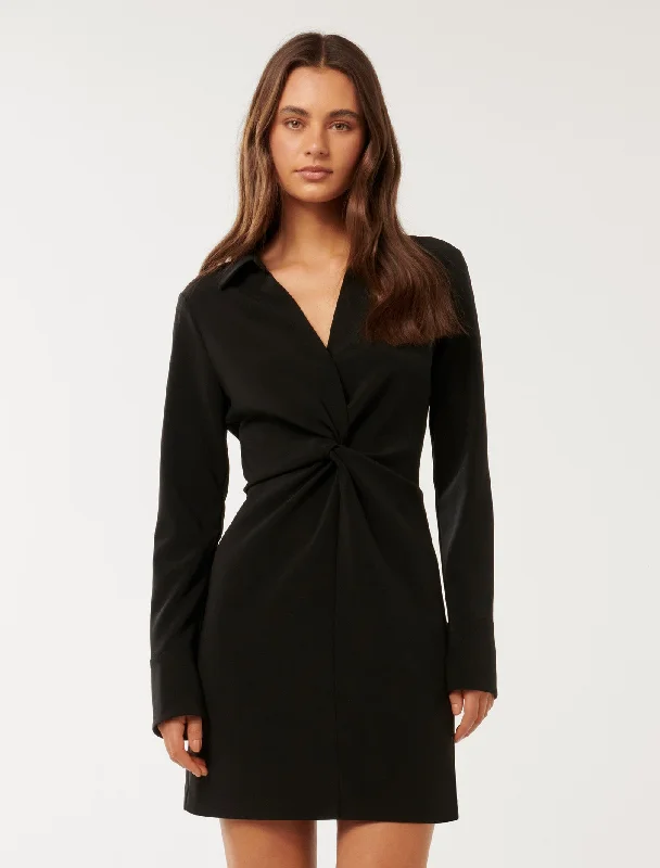 Madison Twist Shirt Mini Dress