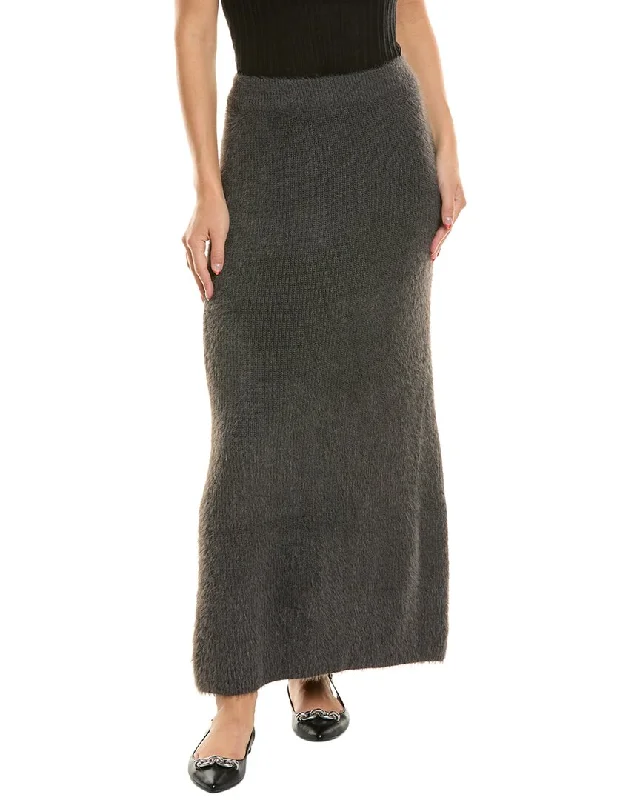 Seraphina Fuzzy Eyelash Cashmere-Blend Maxi Skirt