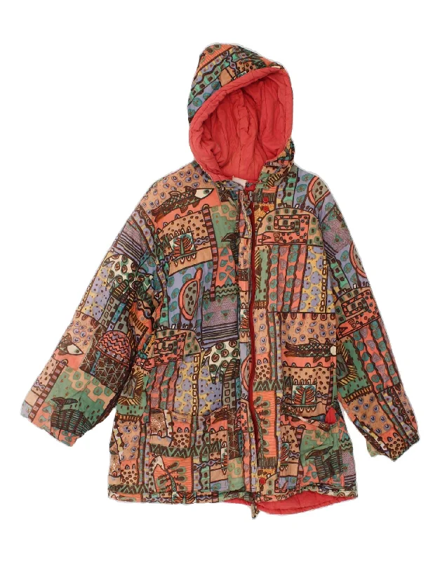 VINTAGE Womens Windbreaker Jacket UK 14 Large Multicoloured Patchwork