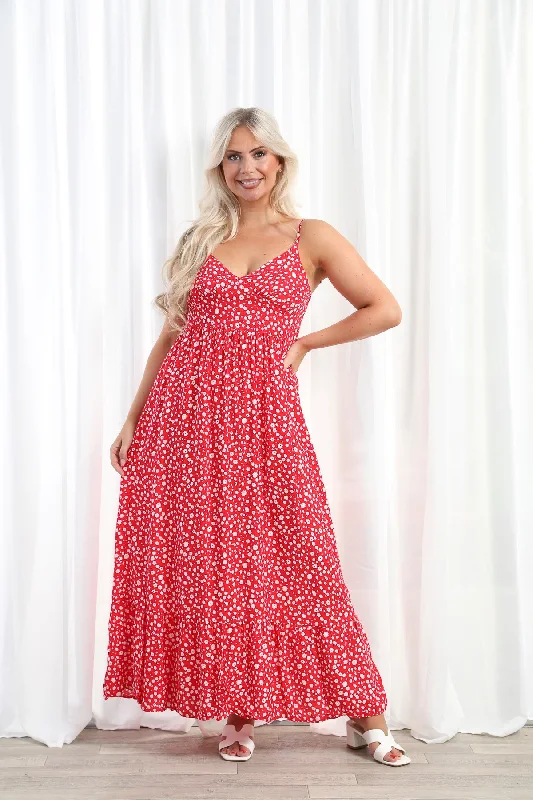 Marnie Ditsy Dress Red