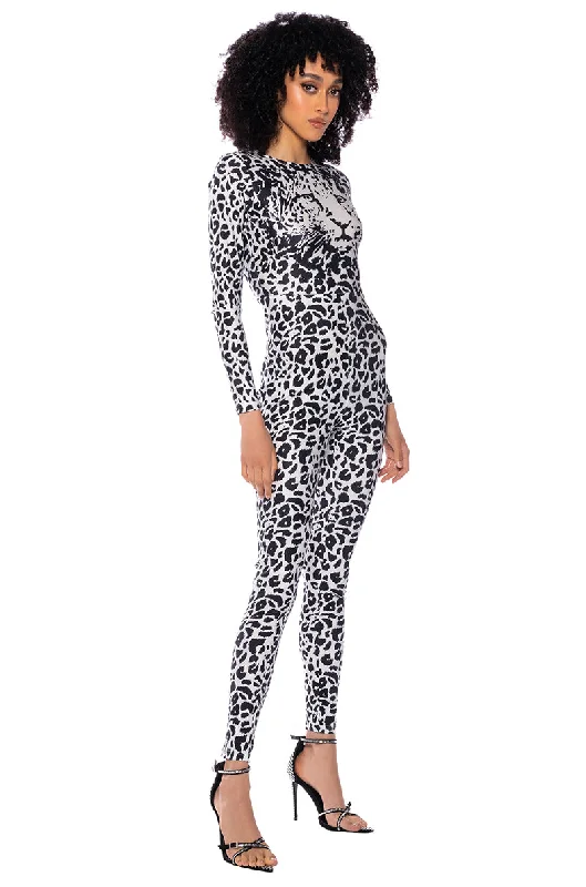 NYRA CHEETAH PRINTED LONG SLEEVE JUMPSUIT