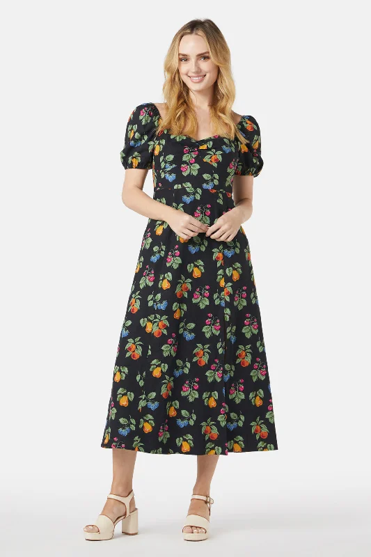 French Fruit Midi Dress